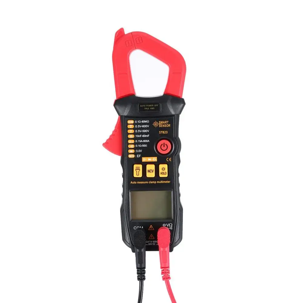 

SMART SENSOR ST823 Digital Multimeter Clamp Meter Voltmeter Ammeter Ohm Tester Handheld Meter LCD Display Flashlight Lighting