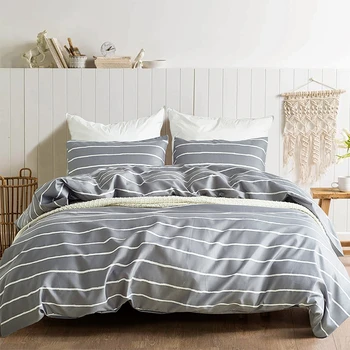 

Geometric Printed Bedding Set Stripes Plaid Duvet Cover Pillow Case Queen King Size Comforter Cover Bed Set Soft Cozy Bedclothes