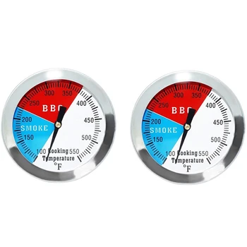 

Stainless Steel Oven Thermometer Barbecue Grill Cooking Temperature 100-550F Barbecue Oven Smoke Thermometer, (Pack of 2)