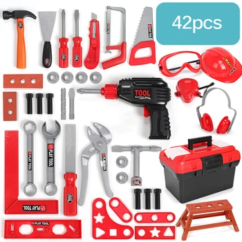 

Kids Toolbox Kit Educational Toys Simulation Repair Tools Toys Drill Plastic Game Learning Engineering Puzzle Toys Gifts For Boy