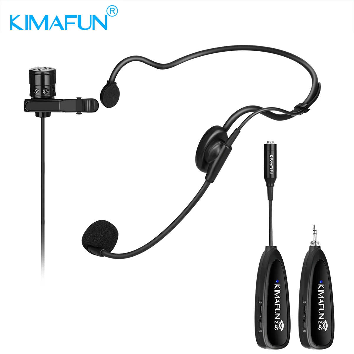 Беспроводная микрофонная гарнитура KIMAFUN 2 4G 30 м беспроводная мини-система