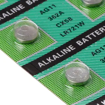 

10PCS Alkaline Battery AG11 1.55V LR721 362 SR721 162 Button Coin Cell Watch Toys Batteries Control Remote