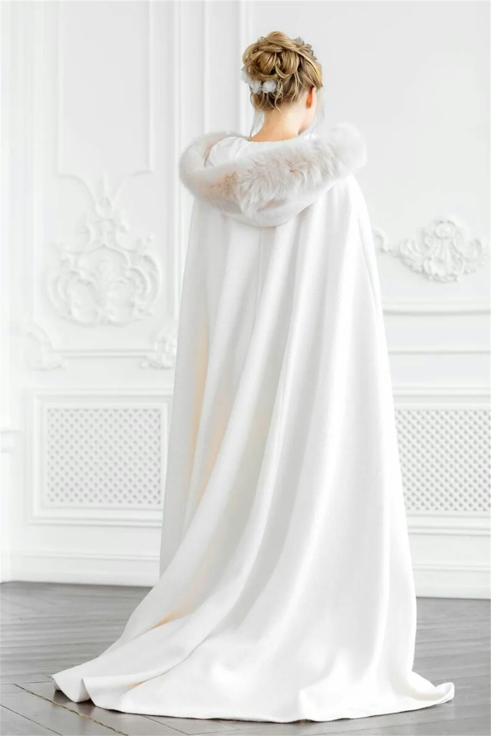 Mariage Hiver Cape Longue Blanche Mariage Cape De Mariage à