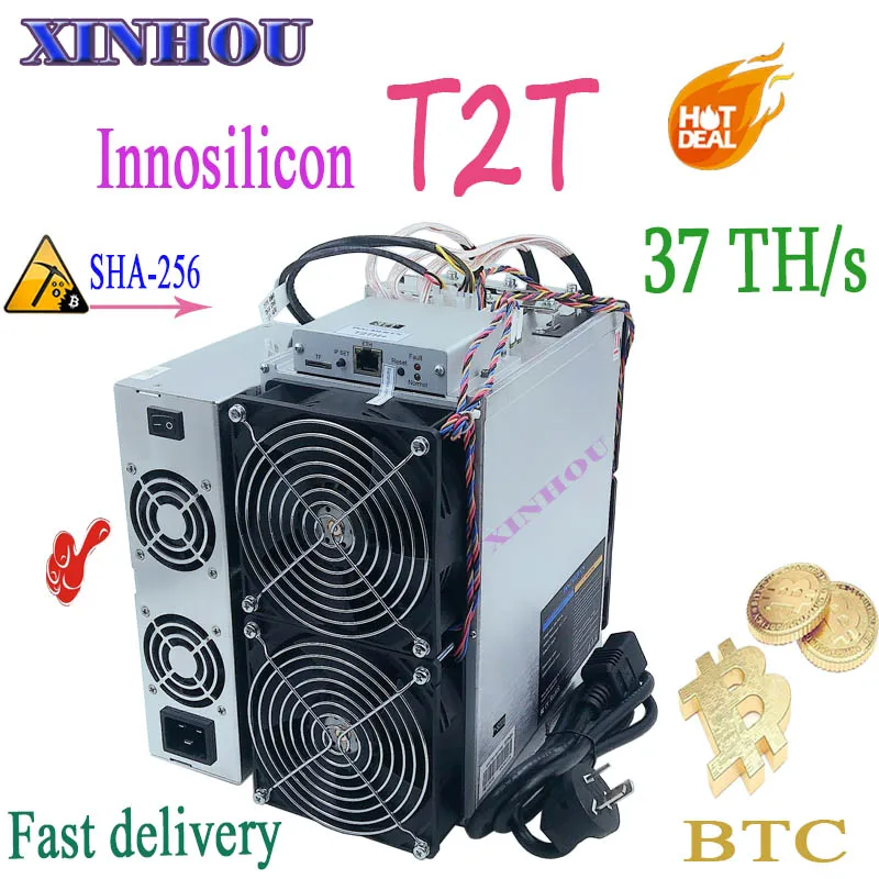 Новые ASIC шахтер Innosilicon T2T 37T BTC Майнер с PSU лучше, чем T3 Antminer S17 T17 S17e T17e S9 S9k S9SE T9+ M21 M21S M20S E9