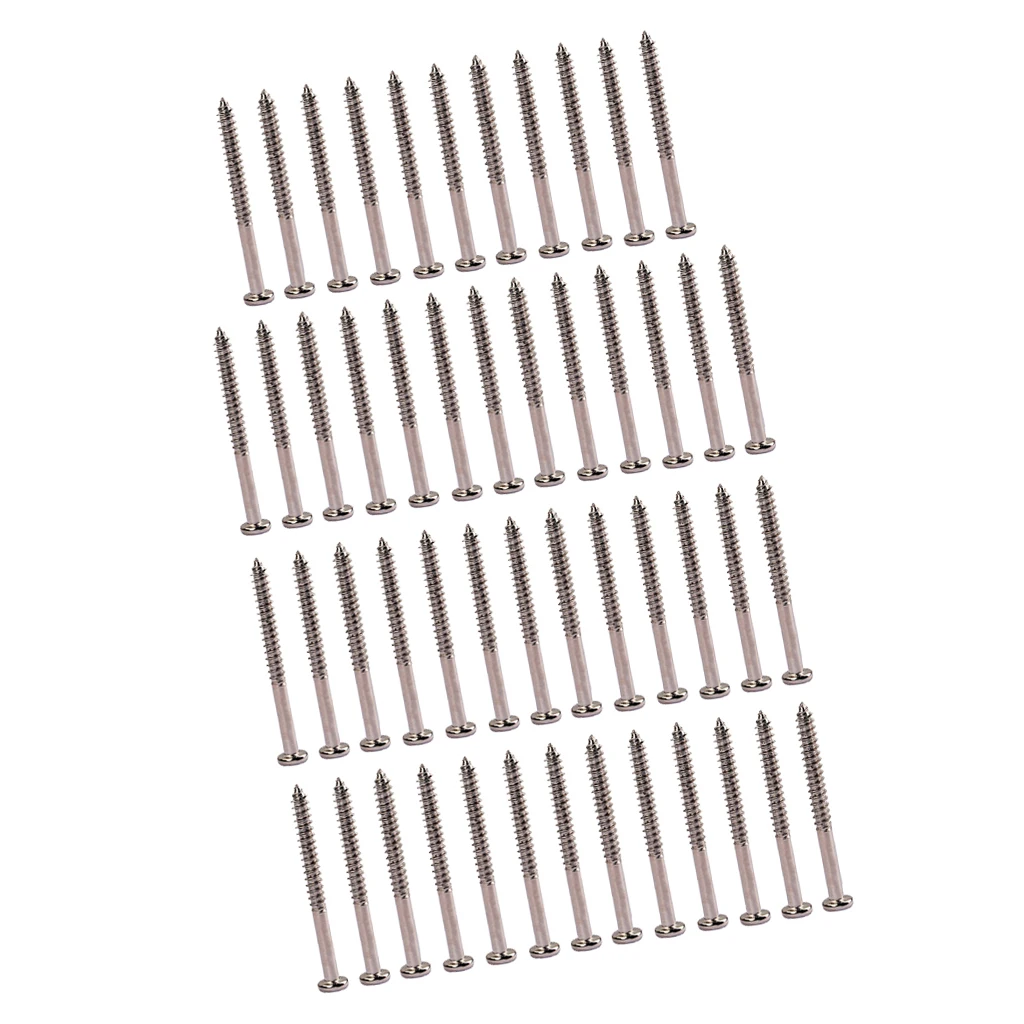 50 Pcs Humbucker Pickup Mounting Screws For PB JB P90 Pickup Parts Nickel