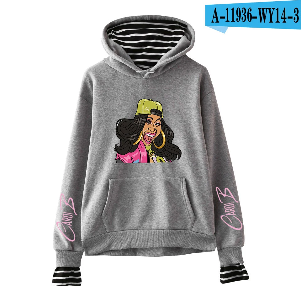 Harajuku Толстовка Cardi B розовые женские толстовки с капюшоном; сезон осень теплый пуловер Толстовка для девочек-подростков женская уличная одежда в стиле хип-хоп - Цвет: 12