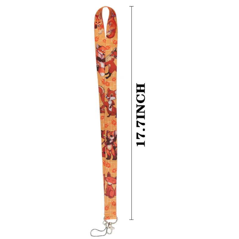PC225 животное лиса Леопардовый брелок Lanyards держатель удостоверения личности ID карта Пропуск Тренажерный зал мобильный телефон USB бейдж держатель ключевой ремень