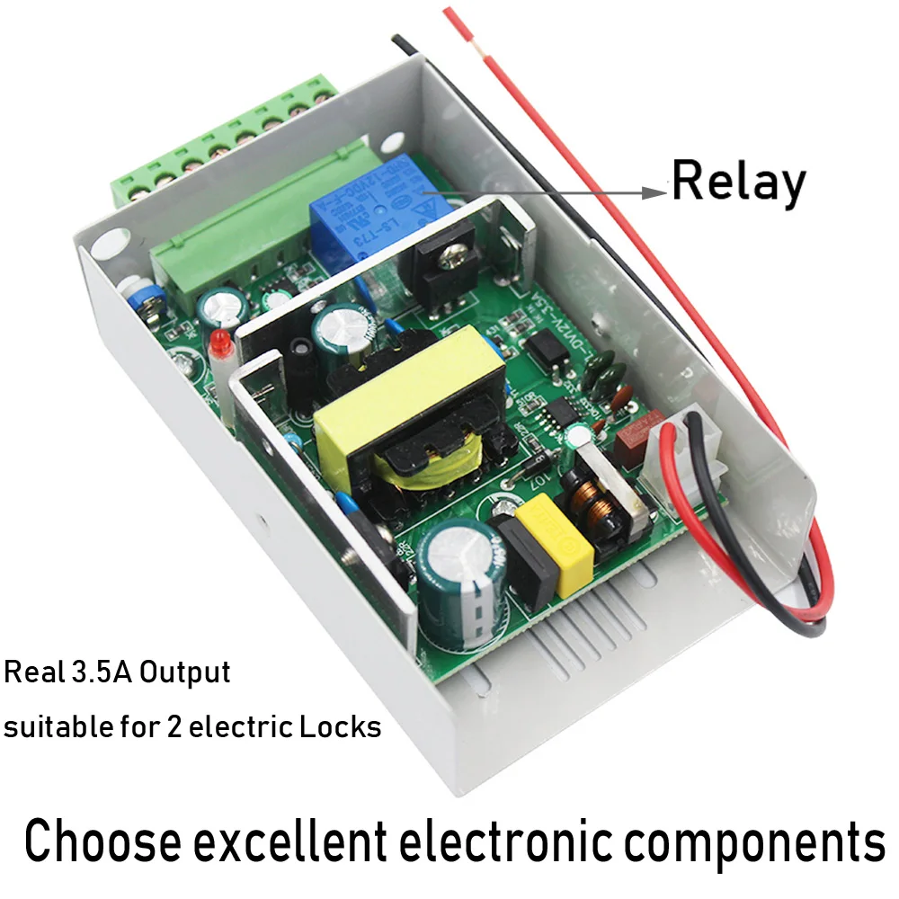 Adaptateur secteur à serrure magnétique, système de couverture, contrôle d'accès de la machine, alimentation électrique, fournisseur de serrure électrique, 12V, 5A, AC 100 ~ 240V