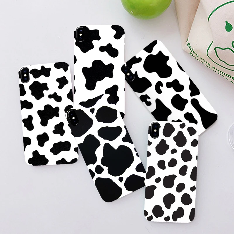 For IPhone 11 Pro 6S 7 8 Plus X XR XS Max 6 SE 2020 CellPhone Case Cover White Black Cow Symbol Pattern Print Soft Silcone Coque For IPhone 11 Pro 6S 7 8 Plus X XR XS Max 6 SE 2020 CellPhone Case Cover White Black Cow Symbol Pattern Print Soft Silcone Coque