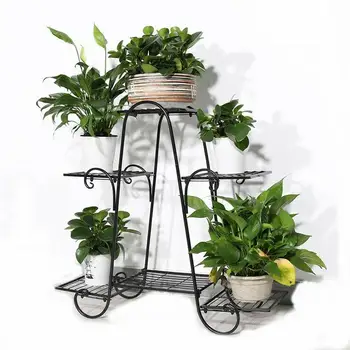 

1pc Flowerpot Rack Wrought Iron Durable Practical Creative Flower Pot Shelf Plant Pot Stand Flowerpot Stand For Home Balcony