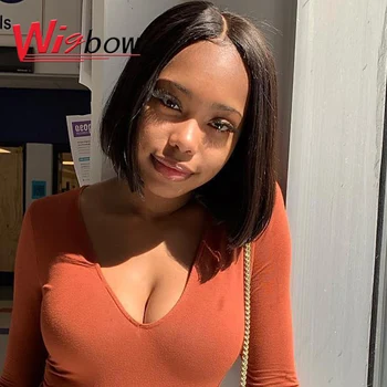 

Cheap short brazilian human hair wigs for black women human straight short bob lace U part wigs human wig with free shippping