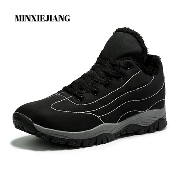 

MINXIEJIANG2019 winter plus velvet thick cotton shoes fashion warm outdoor shoes lovers boots non-slip wear walking shoes