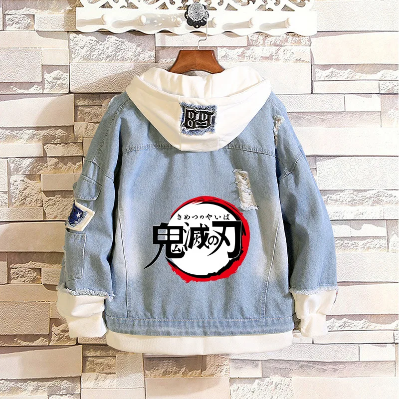 hoodies 1 Ковбойская куртка с капюшоном и изображением демона: Kimetsu no Yaiba, футболка Tanjirou, маскарадный костюм, толстовки с капюшоном Tomioka Giyuu для мальчиков - Цвет: hoodies 1