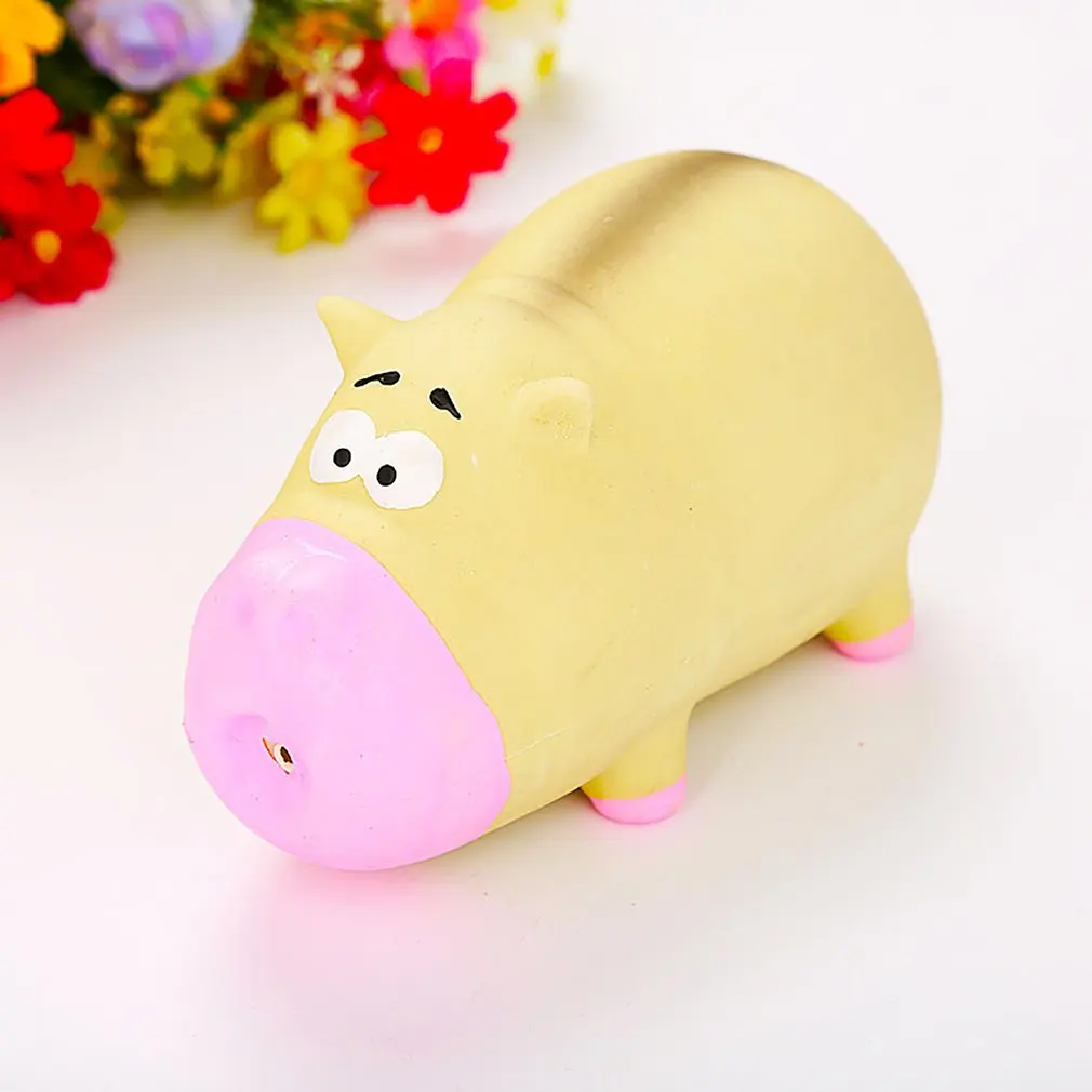 Игрушка для укуса, товары для домашних животных, латексный Бегемот, корова, носорог, игрушка, устойчивая к укусам, молярная