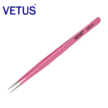 Подлинная VETUS антистатическое наращивание ресниц нержавеющая сталь tweezers Hyperfine высокий точный ESD Ниппер - Цвет: CS-11