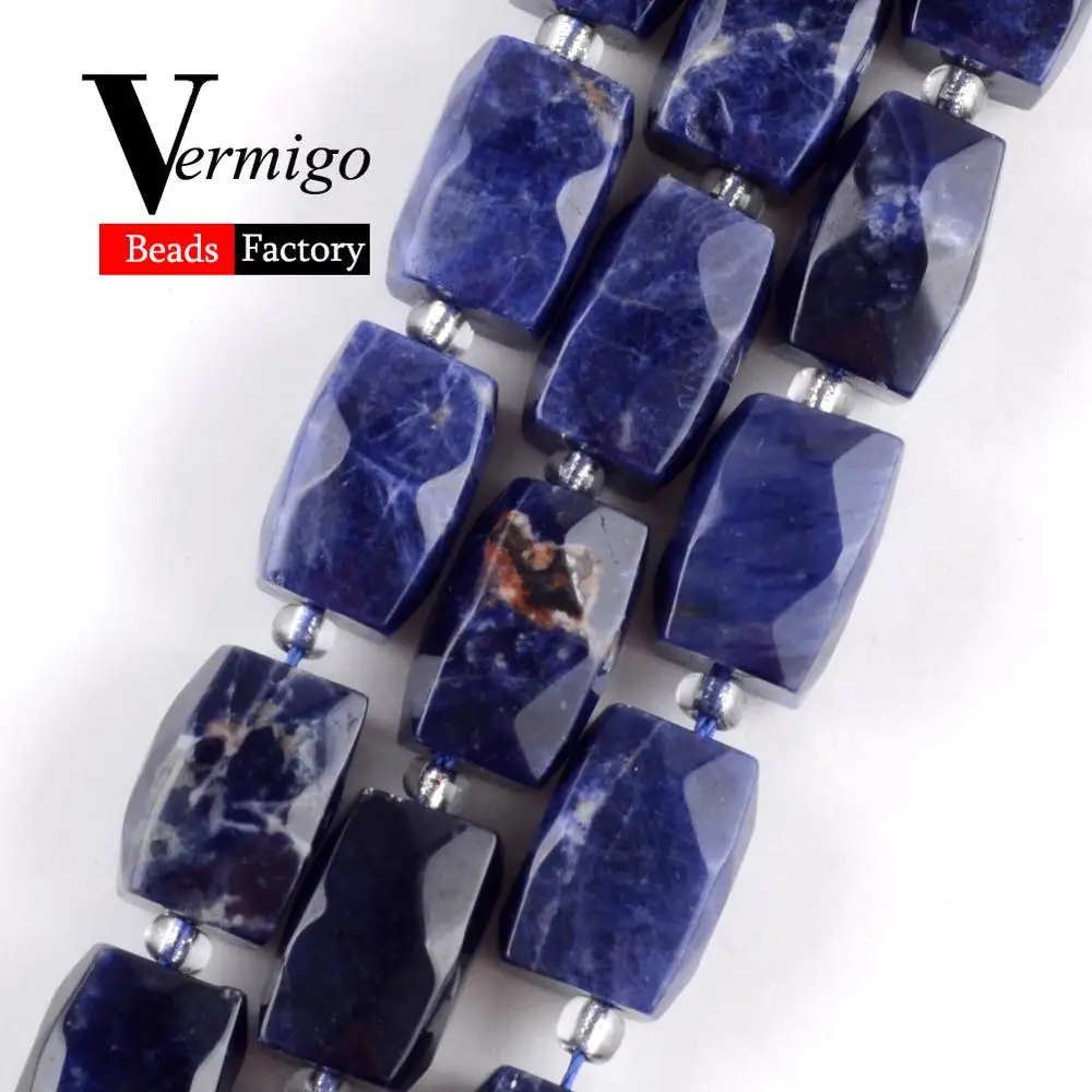 Натуральные граненые синие кальдалитовые бусины Cuboid минеральный драгоценный