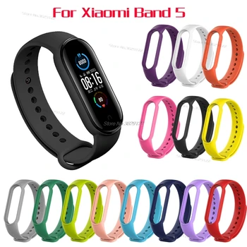 

For Xiaomi Mi Band 5 Silicone Pink Replacement Wristband Bracelet Watchband For Xiomi Mi Band5 Miband 5 Wrist Strap Mi 5 Band 5