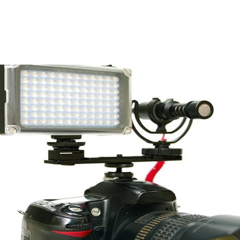 Крепление для удлинителя «Горячий башмак», Удлинительный Кронштейн для вспышки «Холодный башмак», двойной прямой кронштейн для вспышки, подходит для Nikon, Canon, sony, Olympus D