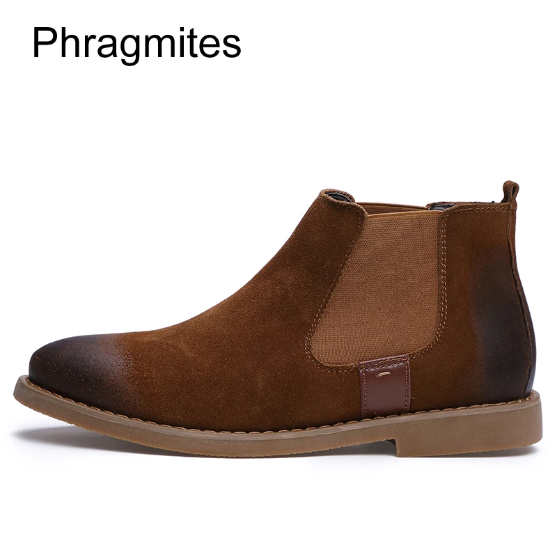 Phragmites/Новинка; сезон осень; botas mujer invierno; коллекция года; кожаные ботинки «Челси» без застежки; шерстяные зимние ботинки; уличная мужская обувь