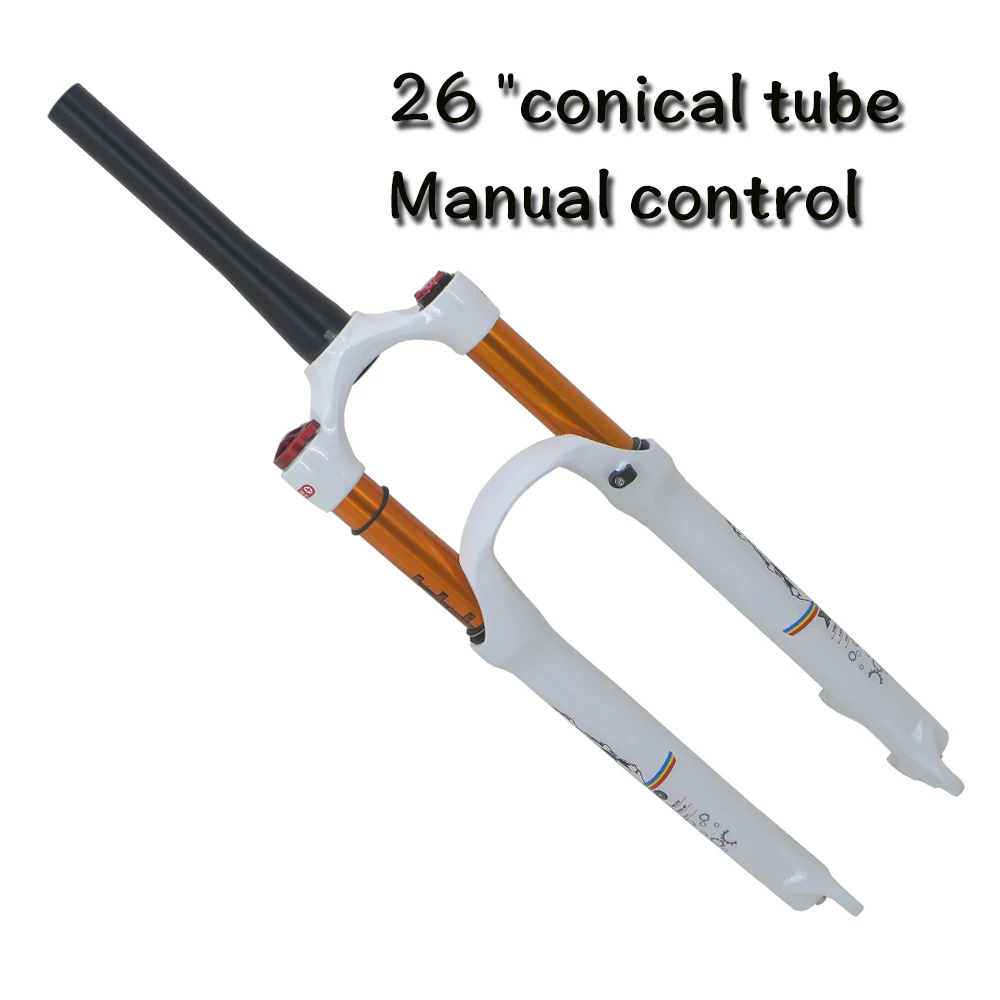 LMFCS MTB магниевого сплава велосипед вилка Supension Air 26/27. 32 RL100mm передняя вилка подходит для 5/29 дюймового горного велосипеда conica - Цвет: 26   conical hands