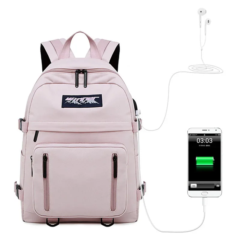 Tourya, водонепроницаемые женские рюкзаки с USB зарядкой, школьная сумка для девочек-подростков, дорожная сумка, рюкзак для ноутбука, рюкзак для книг, Mochila - Цвет: Розовый