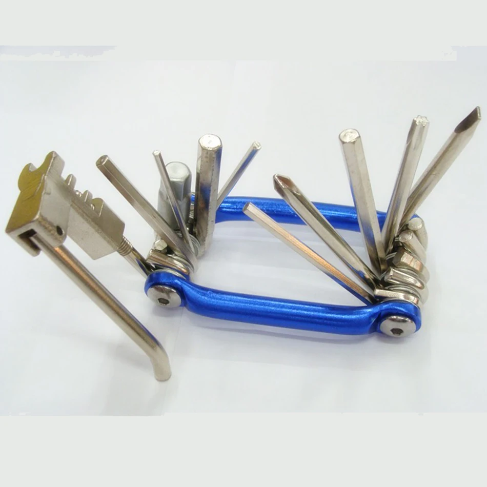 

11 in 1 folding key hex wrench set multi-functional metric system inner hexagon spanner screwdriver Allen bicycle repair tools