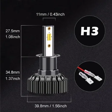 H3 3 цвета с двумя типами света H4 светодиодный автомобильный светильник H1 H3 H7 H8 H11 IP67 Водонепроницаемый Авто головного средства ухода за кожей Шеи светильник с зэс чипы 9005/6 Plus/7 HB4 6500K 72W фары для 8000LM - Испускаемый цвет: H3