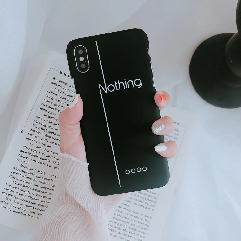 New Word Message Nothing Matte Case For Apple iphone 6 6S 7 8 Plus X XR XS Max Cover Ip 6plus 7plus 8plus XsMax Black Hard Cases | Мобильные