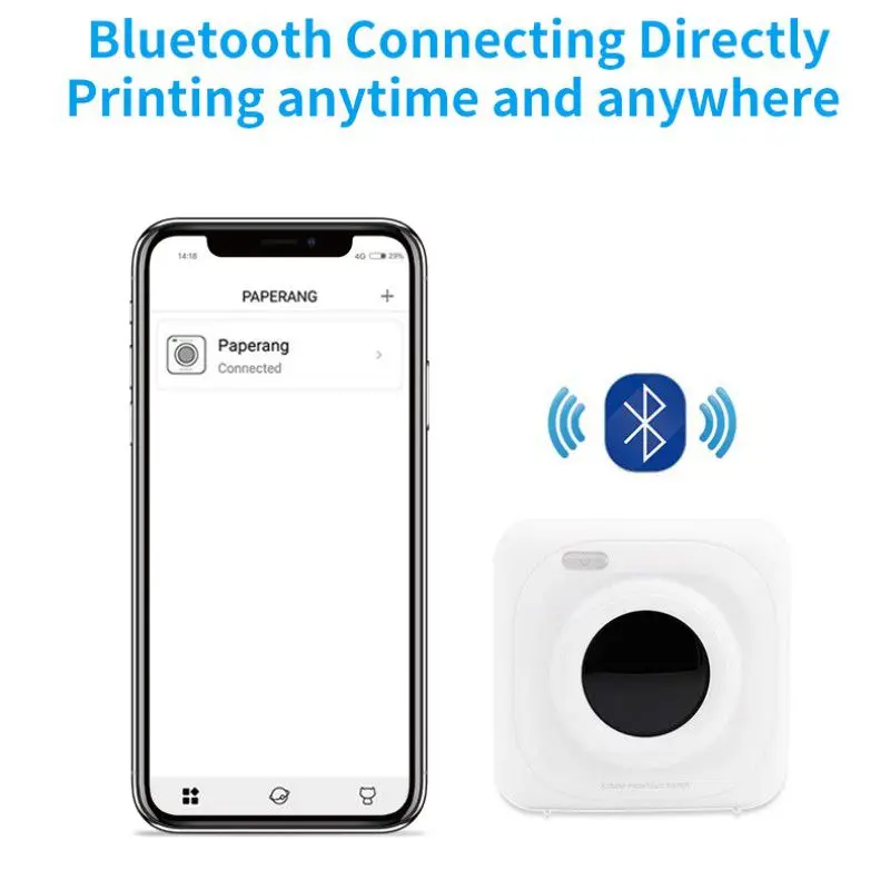 Горячий карманный портативный Bluetooth фотопринтер 300 dpi термоэтикетка наклейка принтер мобильный телефон для iOS Android Ручной