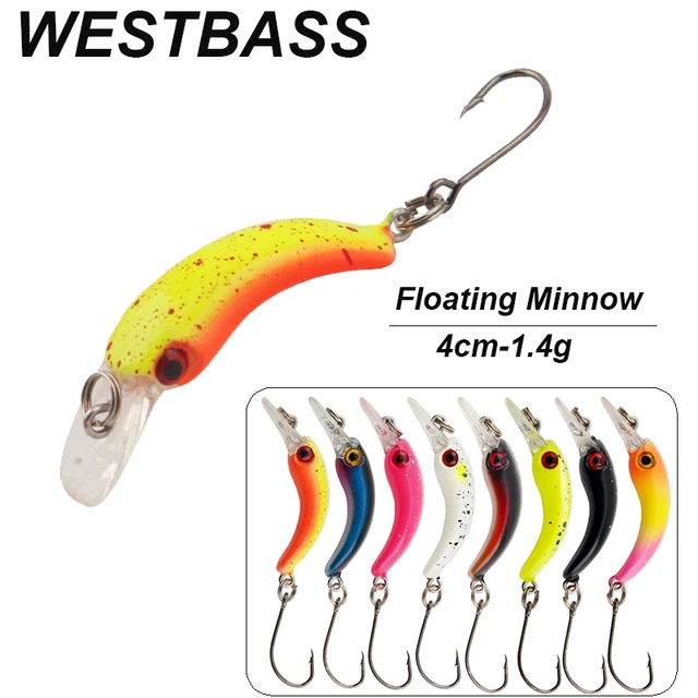 WESTBASS 1PX/8PCS Floating Minnow Fishing Lure 40mm-1.4g Topwater Hard  Wobblers Micro Crankbait Casting Swimbait Bass Isca Pesca - AliExpress