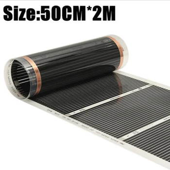 

1 Pcs Infrared Underfloor Heating Film Foil Mat 50cm Width 220W For Under Laminate/Solid Floor Home Warming Mat