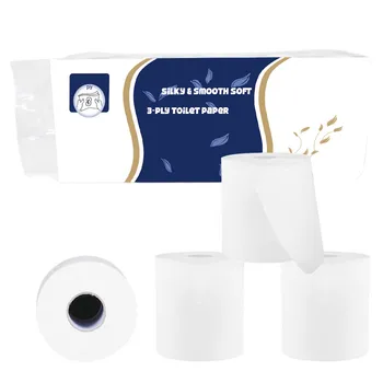 

10rolls White Hollow Toilet Paper Soft Skin-friendly 3 Layers High Absorption Eco-friendly No Stimulation Toilet Tissue z2