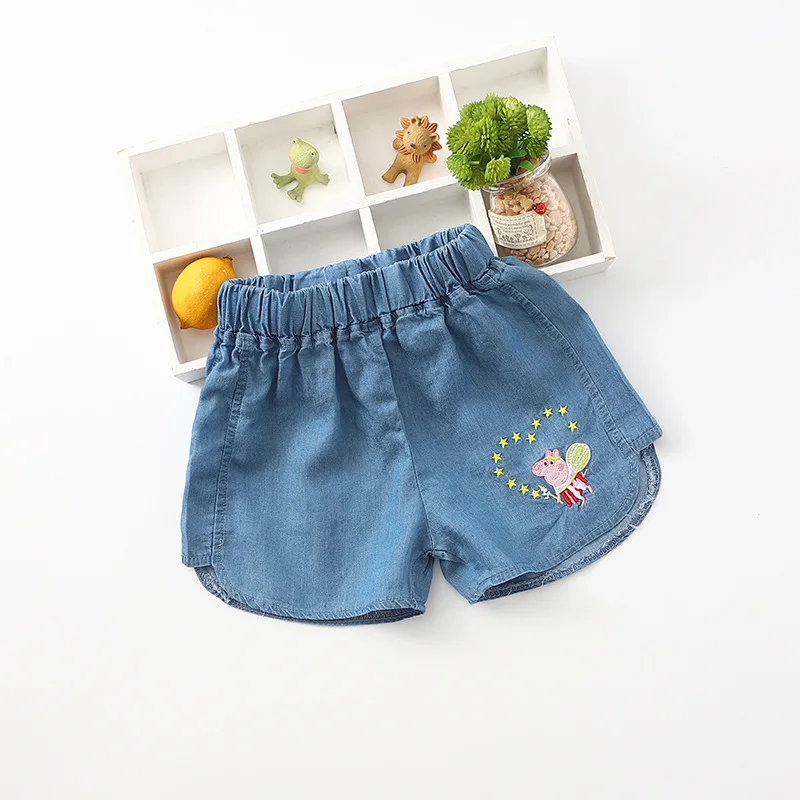 Производители работают-19 лет новые летние Стиль девочки Джинсовые шорты Детская ткань из натурального хлопка Джинсовые шорты 1182
