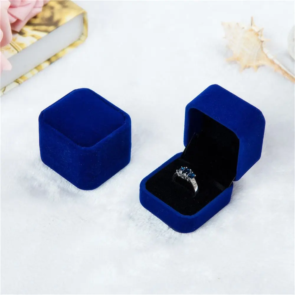 Jewelry storage box Velvet Jewelry Box Ring Holder Gift Packaging Marriage Storage Organizer Earring Display
