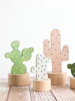 

Nordic Wooden Cactus Art Ornament Crafts Cute Personalized Modern Creative Sculpture Office Children's Room Decoration MM60XBJ