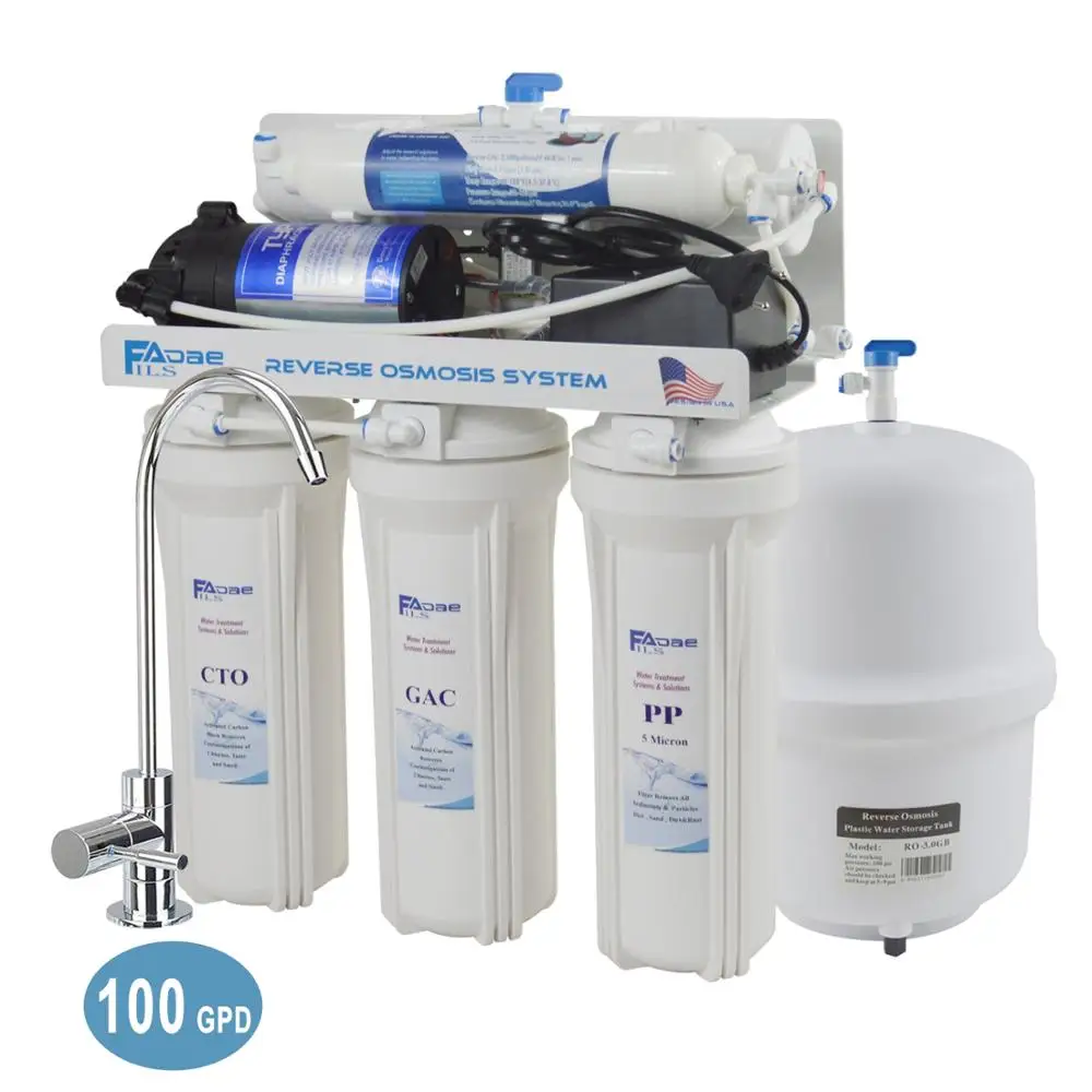 

Пятиступенчатая система фильтрации питьевой воды для обратного осмоса 100GPD, обратный осмос, обратный осмос, двухконтактный штекер европейского стандарта