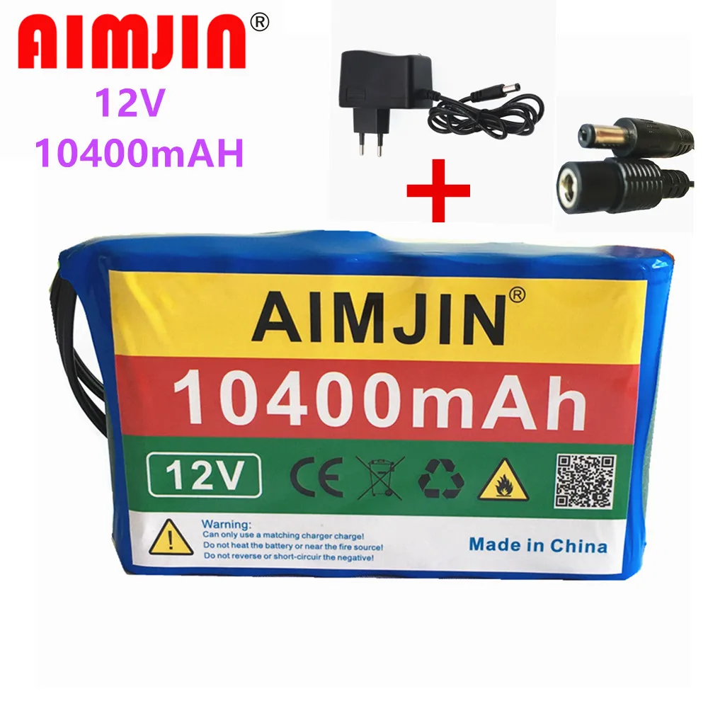 12V 10400mAh 18650 перезаряжаемые батареи с литиевая батарея BMS защитная пластина +
