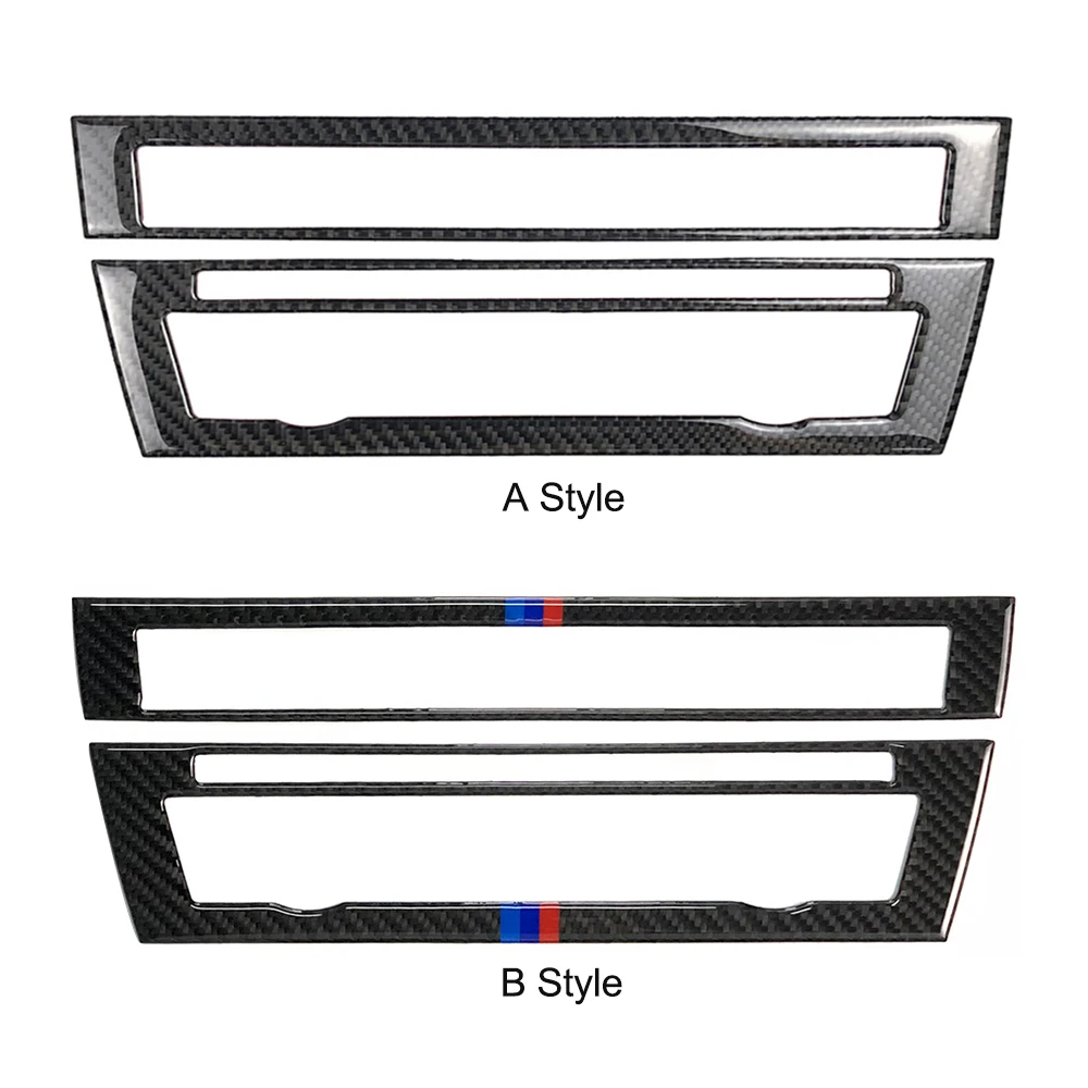 

Carbon Fiber Car CD Control Panel Cover 2 Pcs CD Panel Frame Trim Sticker Decoration Car Styling For BMW F10 5 Series 2011-2017
