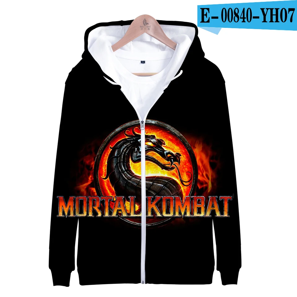 Mortal Kombat 11 3D толстовка на молнии повседневные толстовки Новая модная крутая осенняя и зимняя одежда Highstreet Толстовка - Цвет: Слоновая кость