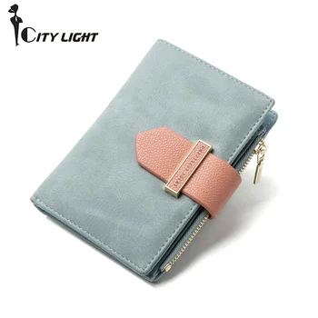 

NEW Womens Short Wallets Vintage Design Ladies Money Purses Small Bifold Wallet With Zipper Coin Pocket For Female