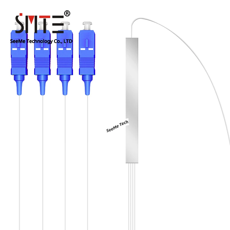 

Micro PLC splitter SC/UPC 1 minute 4 fiber splitter chip mini steel tube bare fiber 0.9
