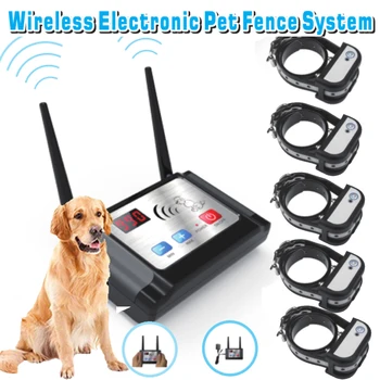 

Intelligent Wireless LED Electric Fence Rechargeable 1-5 Dog Pet Training Kit 990ft Waterproof Pet Containment silicone sleeve