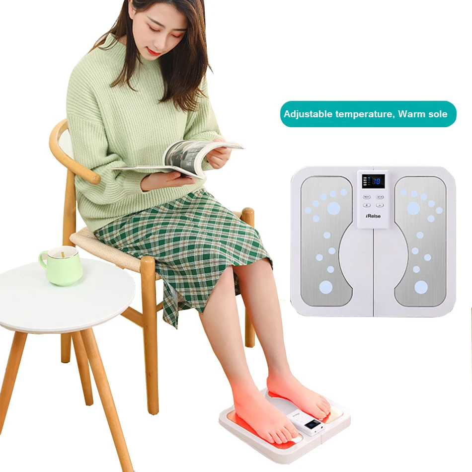 

EMS Blood Circulation Foot Massager device Muscle Stimulator Pain Relief Wireless Electric Heating Physiotherapy Remote Control