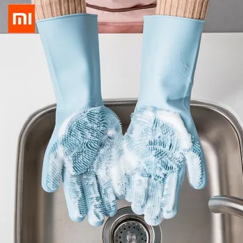 

XIAOMI JORDAN & JUDY Magic Silicone Cleaning Gloves Kitchen Foaming Heat Insulation Gloves Pot Pan Oven Mittens Cooking Gloves