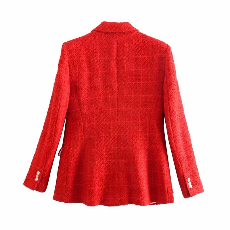 Ardm casual casaco vermelho feminino elegante duplo