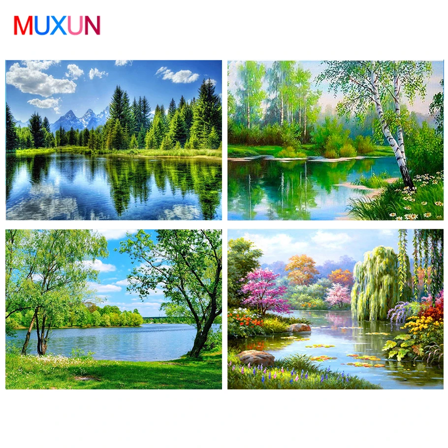 

Diamond Embroidery Scenic Diamond Painting Full Square Diamond Mosaic Trees Picture Of Rhinestones Home Decoration Gift 8Rp807