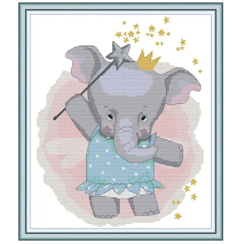 

Elephant DIY Handmade Needlework Counted 14CT Printed Cross Stitch Embroidery