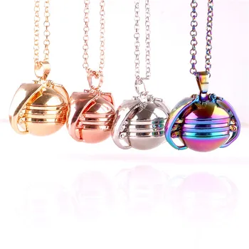

Magic 4 Photo Smooth Pendant Memory Floating Locket Necklace Angel Wings Flash Box Fashion Album Box Necklaces