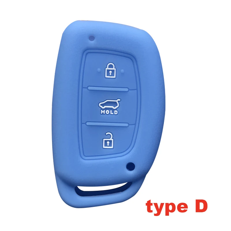 Silicone Key Cover Case Hyundai Ioniq Tucson Santa Fe Sonata I10 Creta Keychain Car Flip Key Alarm