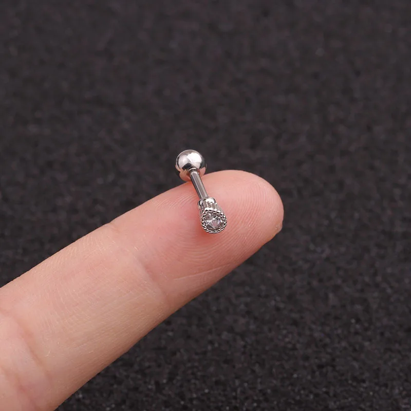 16G Color Zircon Cartilage Helix Tragus Conch Rook Stainless Steel Ear Piercing Earring Stud Body Jewelry Piercing Ear Earring